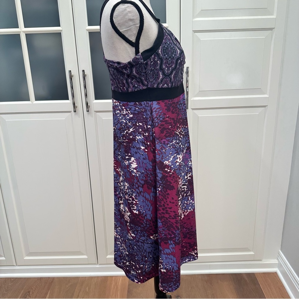 PrAna Amaya Purple Patterned Women's Athletic Dress - Picture 3 of 7
